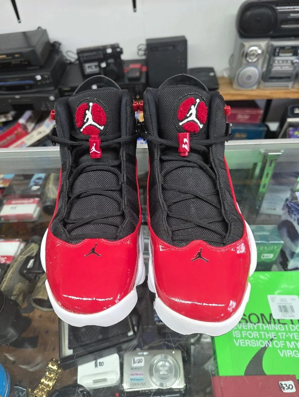 Jordan 6 Rings Men's Black/White/Fitness Red Mid Top 322992-060 Size 11